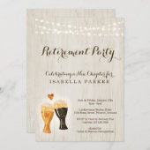 ビール醸造所の退職のパーティの招待状|の素朴なビール 招待状 (正面/裏面)