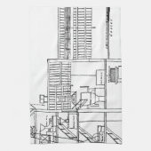 ビール醸造所の青写真 キッチンタオル (縦)