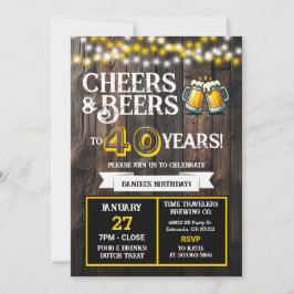 ビール醸造所の40周年誕生日おめでとう　乾杯とビールで40年を祝おう 招待状