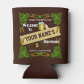 ビール醸造所ホップと大麦ウェルカムパーソナライズされた: 缶クーラー (裏面)