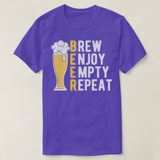 ビール醸造楽しむ空のリピート自家醸造分類 Tシャツ (デザイン正面)