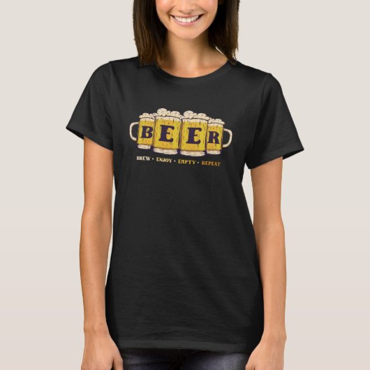 ビール醸造楽しむ空リピーター性格ビール Tシャツ (正面)