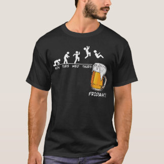 ビール金曜週末週ビールのフライデービーおもしろいル Tシャツ