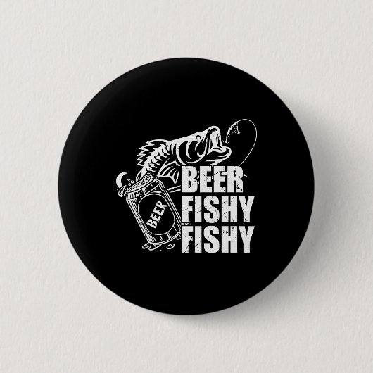 ビール釣りおもしろい魚釣り飲み誕生日G 缶バッジ (正面)