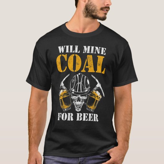 ビール鉱山労働者の炭鉱夫 Tシャツ (正面)