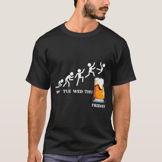 ビール革命 ビール進化週間 金曜日 楽しい Tシャツ (正面)