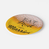 ビール食べバブルドリンクとビー結婚したブ ペーパープレート (アングル)