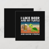ビール飲みまくりたい ビールが好きだ、そして、うちのカメの誕生日だ 招待状 (正面/裏面)