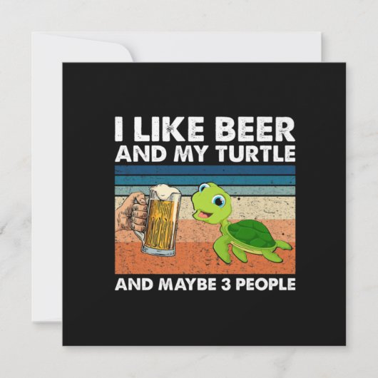 ビール飲みまくりたい ビールが好きだ、そして、うちのカメの誕生日だ 招待状 (正面)