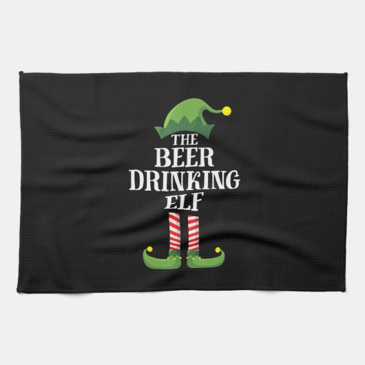 ビール飲みクリスマス誕生日 キッチンタオル (横)