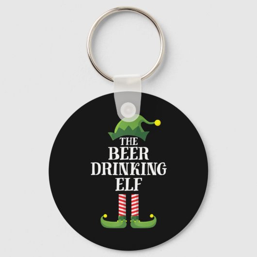 ビール飲みクリスマス誕生日 キーホルダー (正面)
