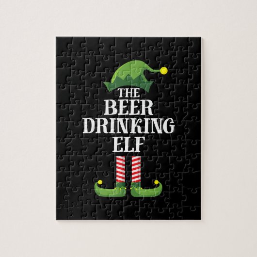ビール飲みクリスマス誕生日 ジグソーパズル (縦)