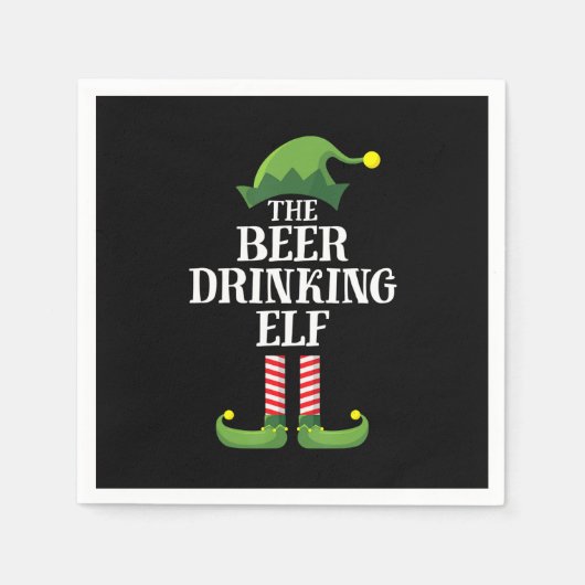ビール飲みクリスマス誕生日 スタンダードカクテルナプキン (正面)