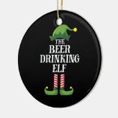 ビール飲みクリスマス誕生日 セラミックオーナメント (左)
