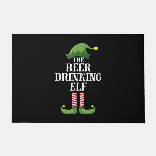 ビール飲みクリスマス誕生日 ドアマット (正面)