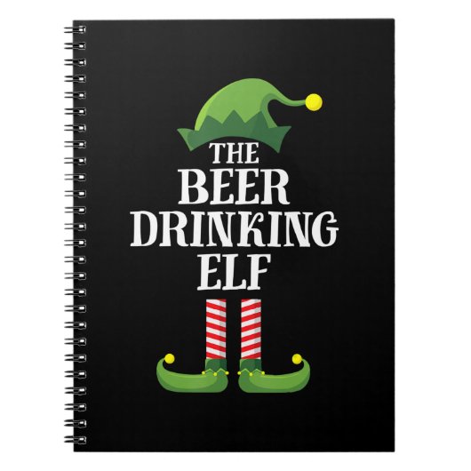 ビール飲みクリスマス誕生日 ノートブック (正面)