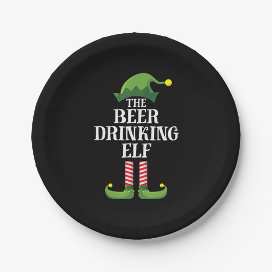 ビール飲みクリスマス誕生日 ペーパープレート (正面)