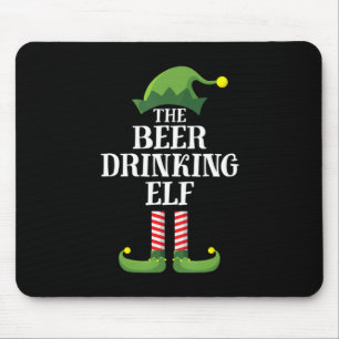 ビール飲みクリスマス誕生日 マウスパッド