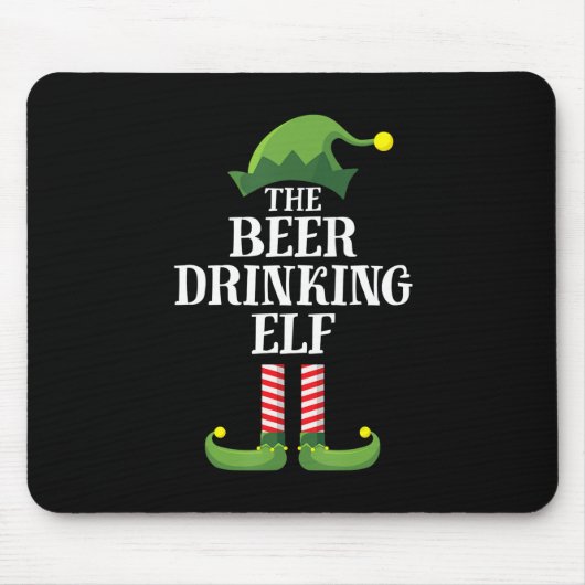 ビール飲みクリスマス誕生日 マウスパッド (正面)