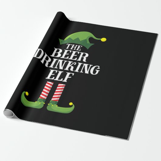 ビール飲みクリスマス誕生日 ラッピングペーパー (アンロールド)