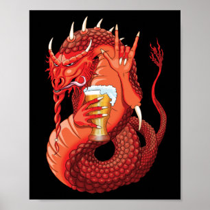 ビール飲みドラゴン ポスター