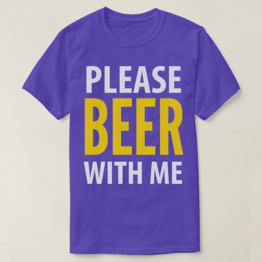 ビール飲みビールを一緒に飲んで Tシャツ (デザイン正面)