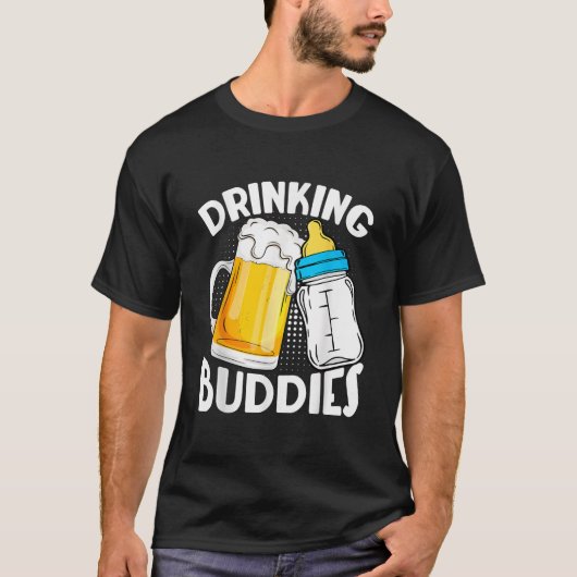ビール飲み仲間パパ孫娘フィスト父 Tシャツ (正面)