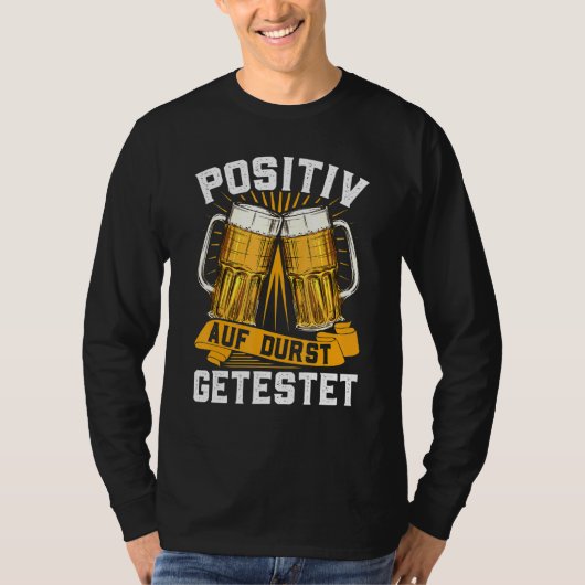 ビール飲み物の喉の渇きことわざを積極的に検査される Tシャツ (正面)