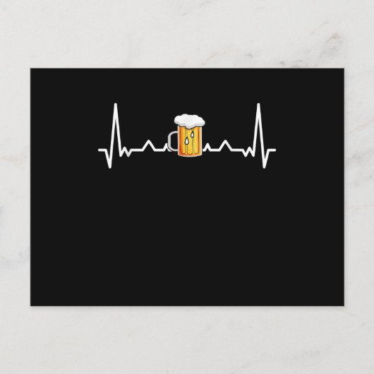 ビール飲み酒のアルコール心拍プレゼント 案内ポストカード (正面)