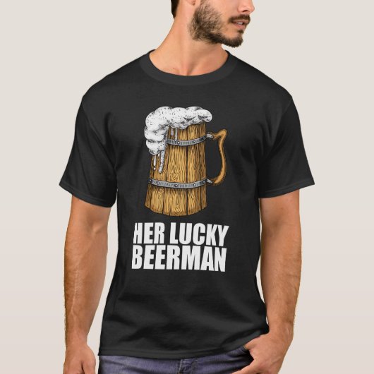 ビール飲み飲みビアマン Tシャツ (正面)