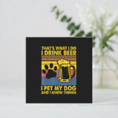 ビール飲み 誕生日 ビールを飲んで 愛犬をペットする 招待状 (スタンド正面)