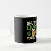 ビール飲みSaint patricks day黙って肝臓あなた コーヒーマグカップ (正面左)