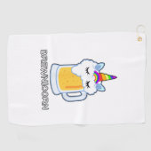 ビール飲むブルニコーンかわいいユニコーンパーティー醸造M ゴルフタオル (横)