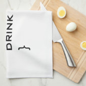 ビール飲む キッチンタオル (四つ折り)