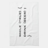 ビール飲む キッチンタオル (縦)