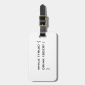 ビール飲む ラゲッジタグ (正面縦)