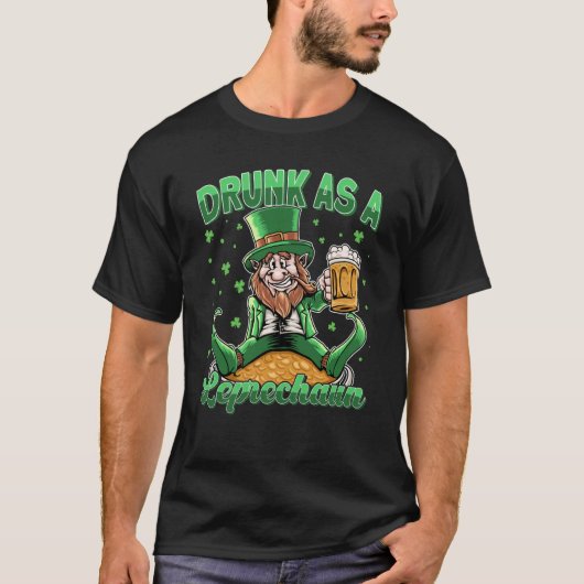 ビール飲グラスSt Patrick Fとレプレショーンとして Tシャツ (正面)