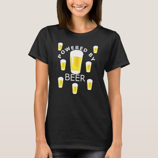 ビール飲料デザインのビールグラスで動く Tシャツ (正面)