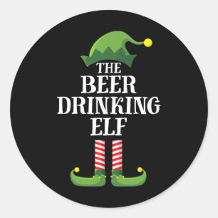 ビール飲料小妖精や小人マッチングファミリーグループクリスマス ラウンドシール