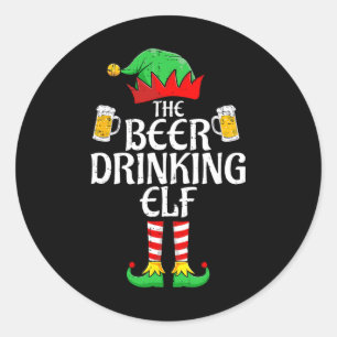 ビール飲料小妖精や小人マッチングファミリーグループクリスマス ラウンドシール