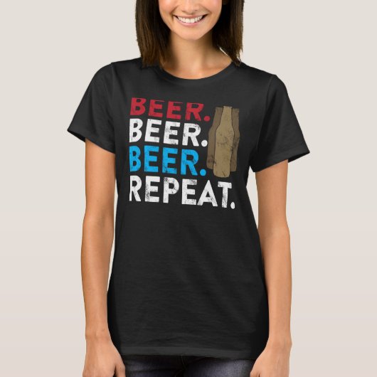 ビール飲料用の愛国的なビールことわざ Tシャツ (正面)