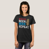 ビール飲料用の愛国的なビールことわざ Tシャツ (正面フル)