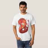 ビール飲料用ドラゴンメンズTシャツ Tシャツ (正面フル)