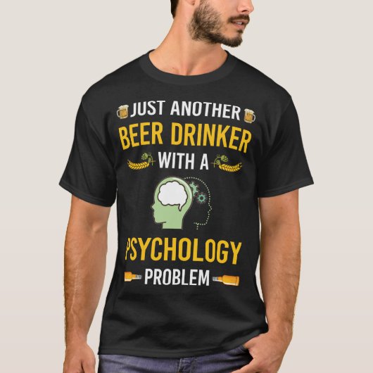 ビール飲酒心理学者 Tシャツ (正面)