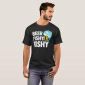 ビール魚釣りおもしろい魚釣り飲み冗談ギフト Tシャツ (正面フル)