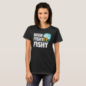 ビール魚釣りおもしろい魚釣り飲み冗談ギフト Tシャツ (正面フル)