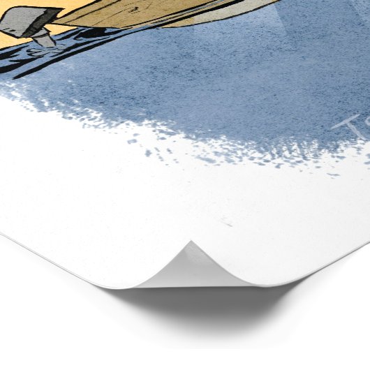 ビール魚釣り ポスター (角)