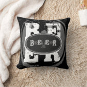 ビール黒くおよび白い楕円形 クッション (ブランケット)