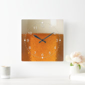 ビール1杯 スクエア壁時計 (ホーム)
