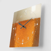 ビール1杯 スクエア壁時計 (傾斜)